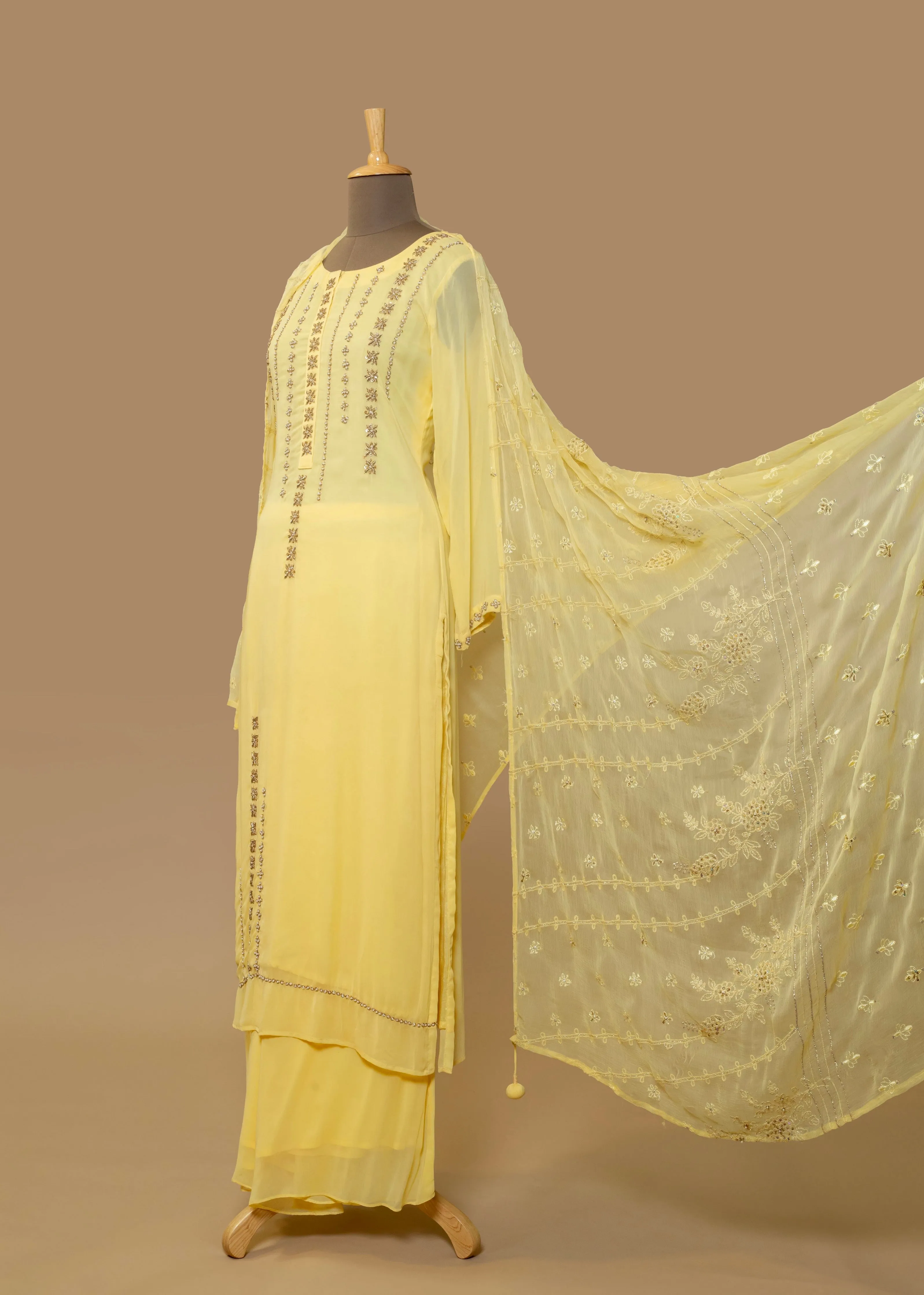 Hand Embroidered Georgette Summer Suit with Dupatta