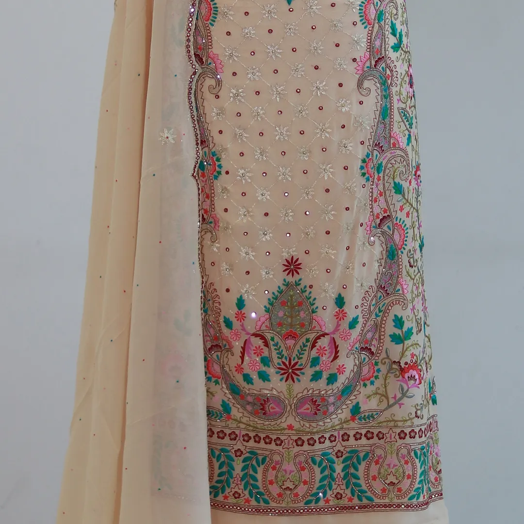 Handcrafted Ethnic Suit  Kashmiri Mirror and Thread Work