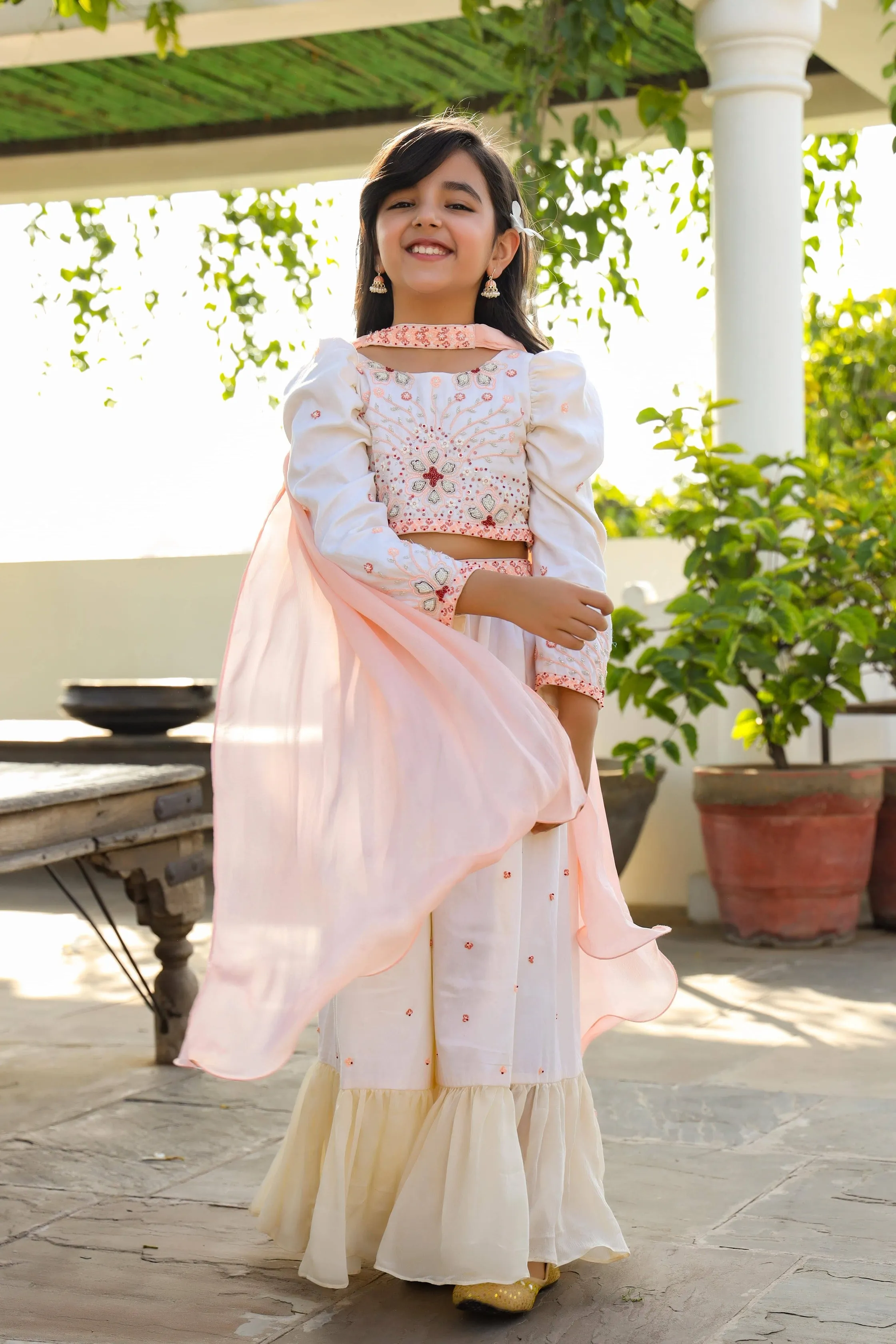 Hera- Organic Vegan Silk Sharara Set For Girls