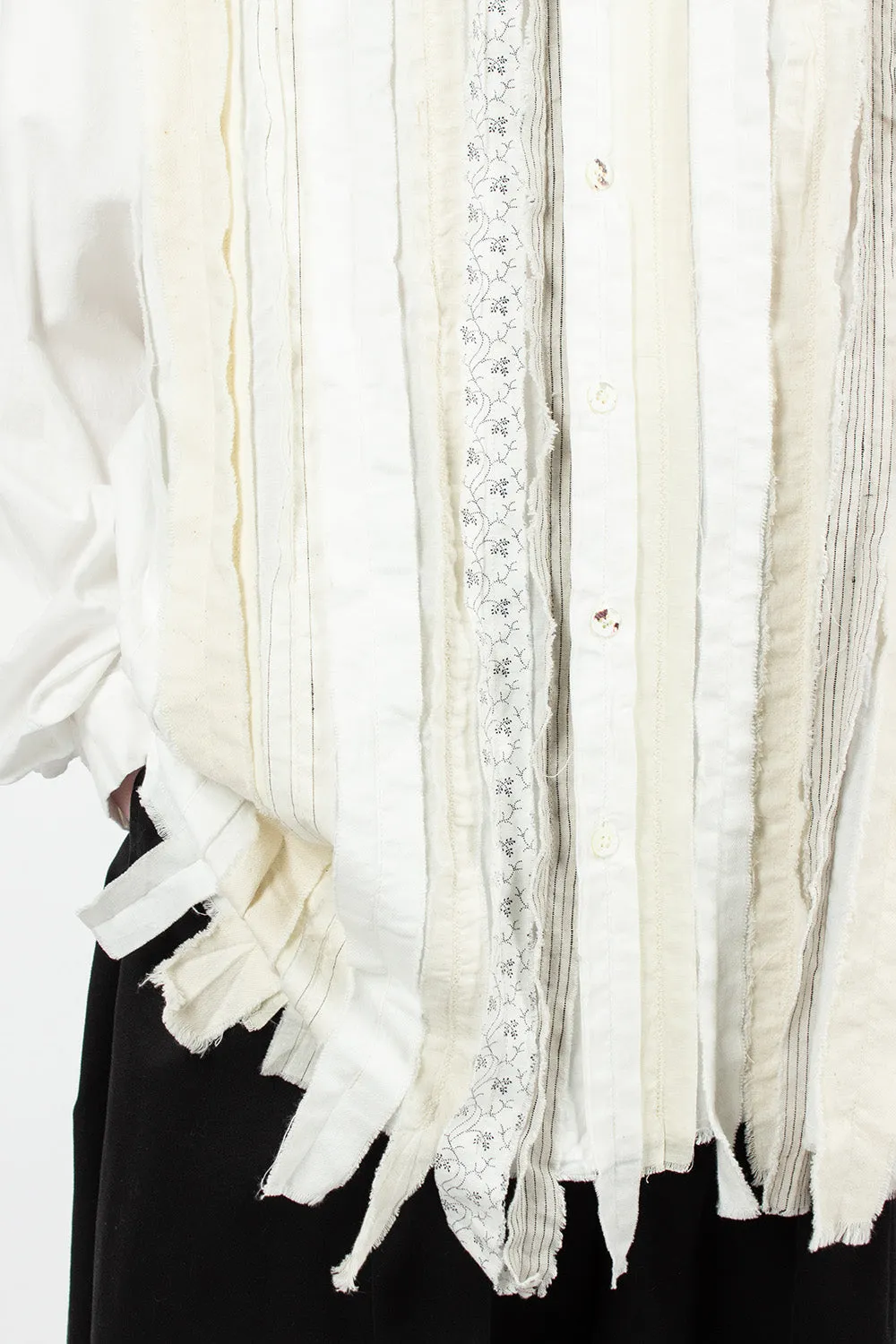 Hobo Patchwork Dress Shirt White