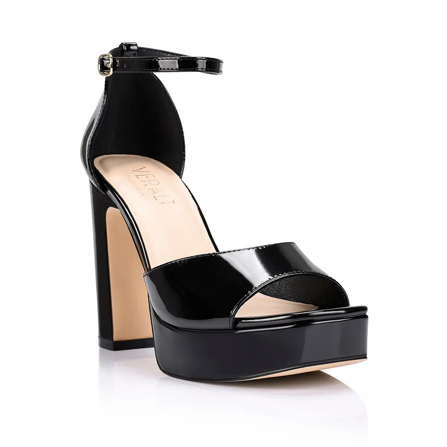 India Platform Heels - Black Patent