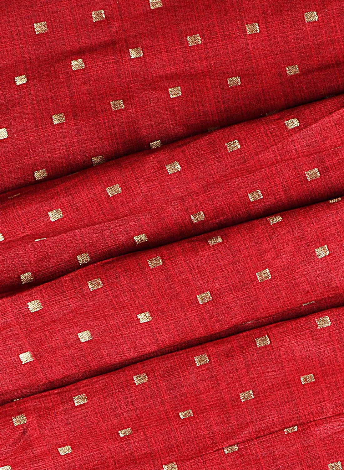 Jari Embroidery Maroon and Gold Silk Blend Fabric