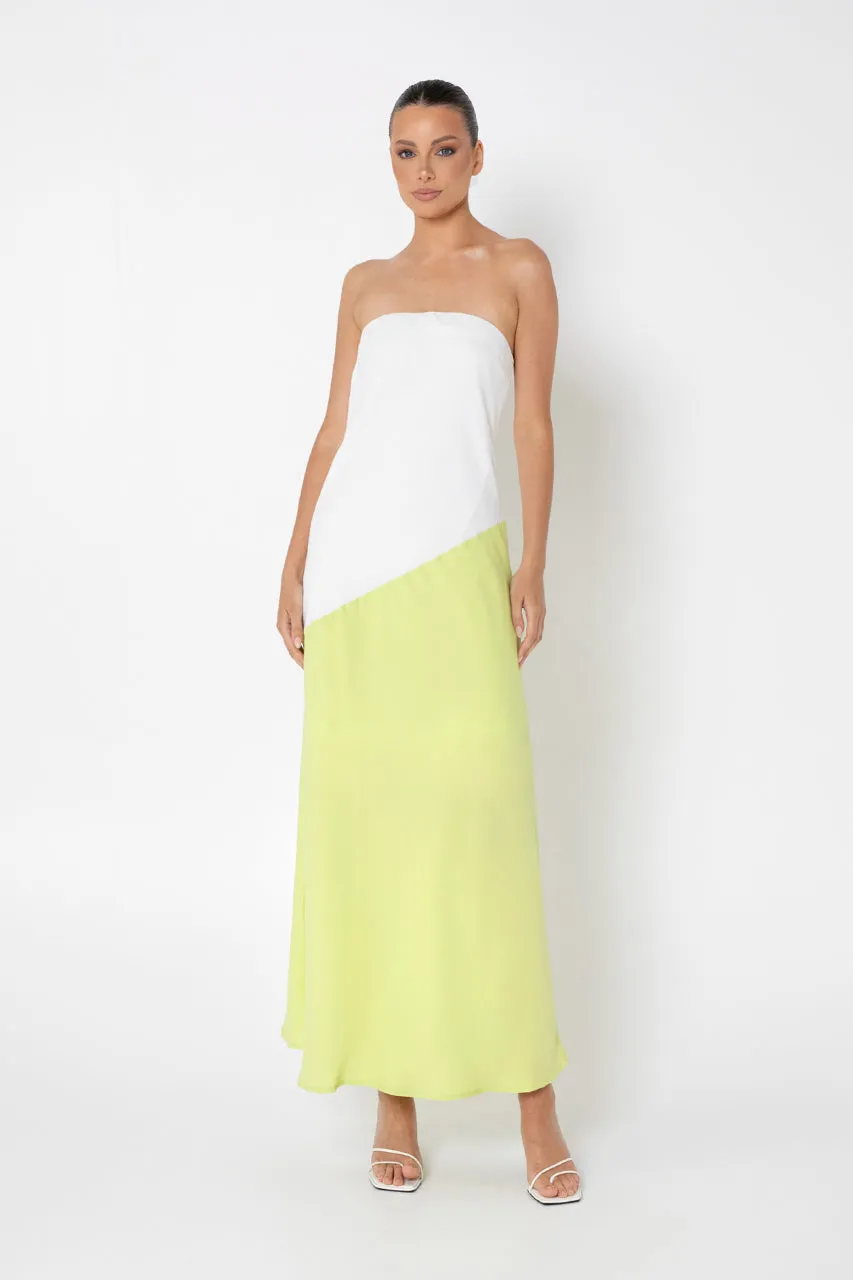 Joanna Maxi Dress | White & Green