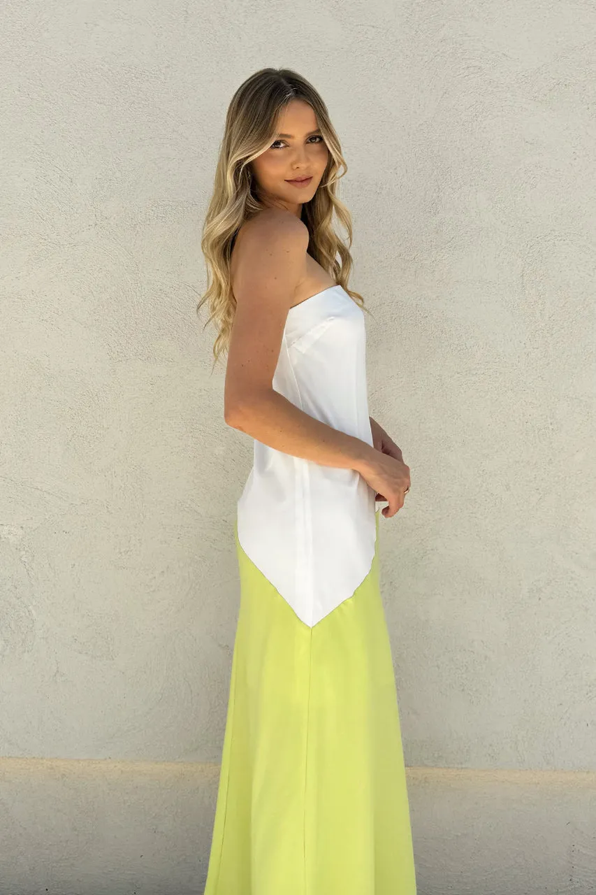 Joanna Maxi Dress | White & Green