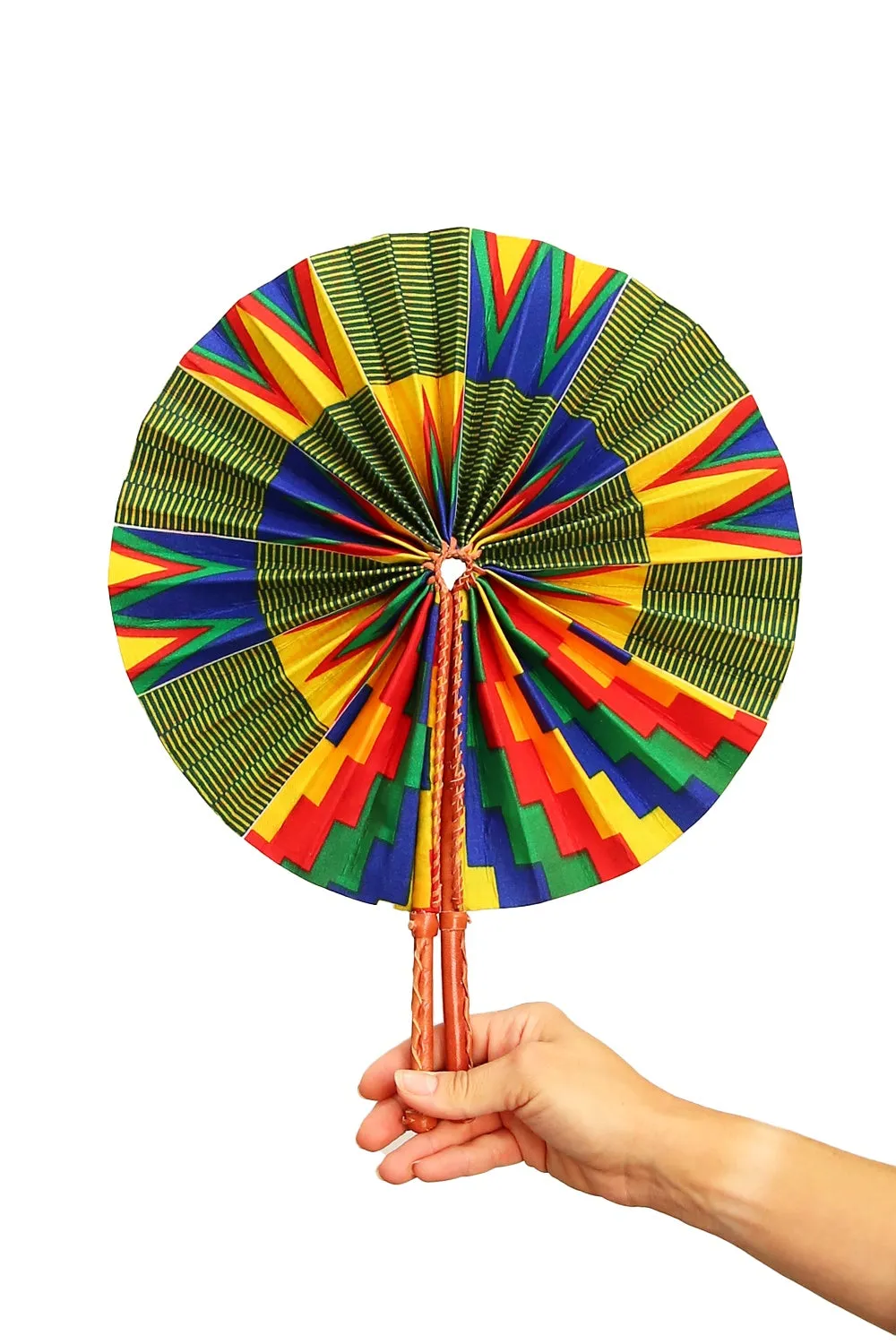 JUNGLE DIRECT FOLDING FAN YELLOW/BLUE/GREEN