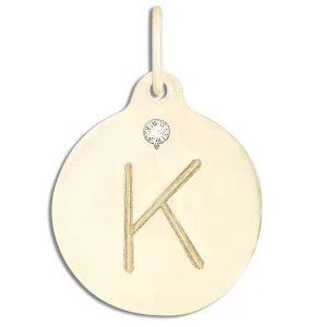 K Alphabet Charm With Diamond