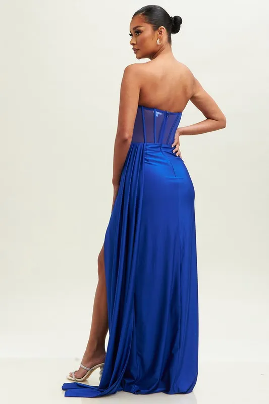 Kelly Strapless maxi dress (Blue)