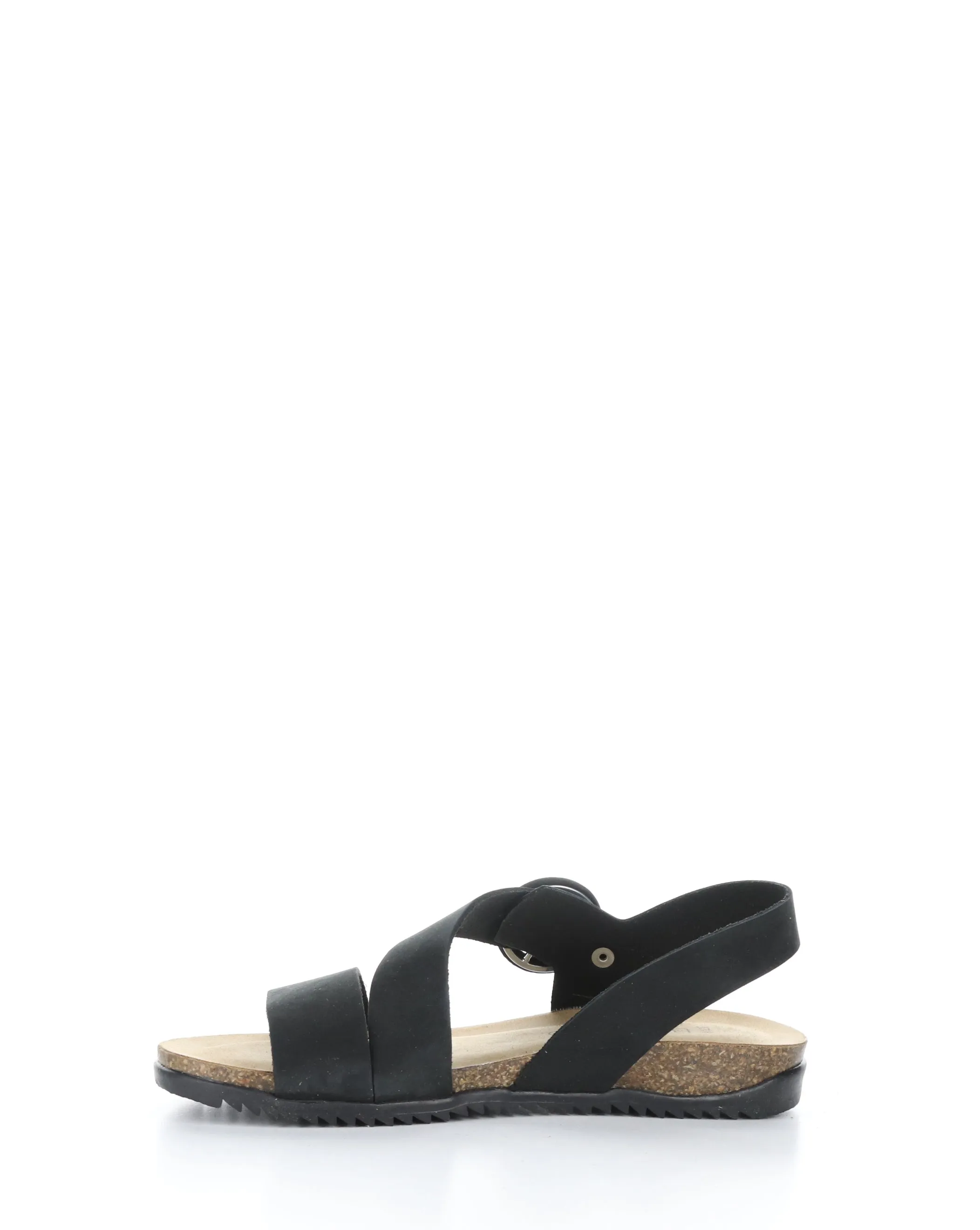 LAVIS BLACK Round toe Sandals