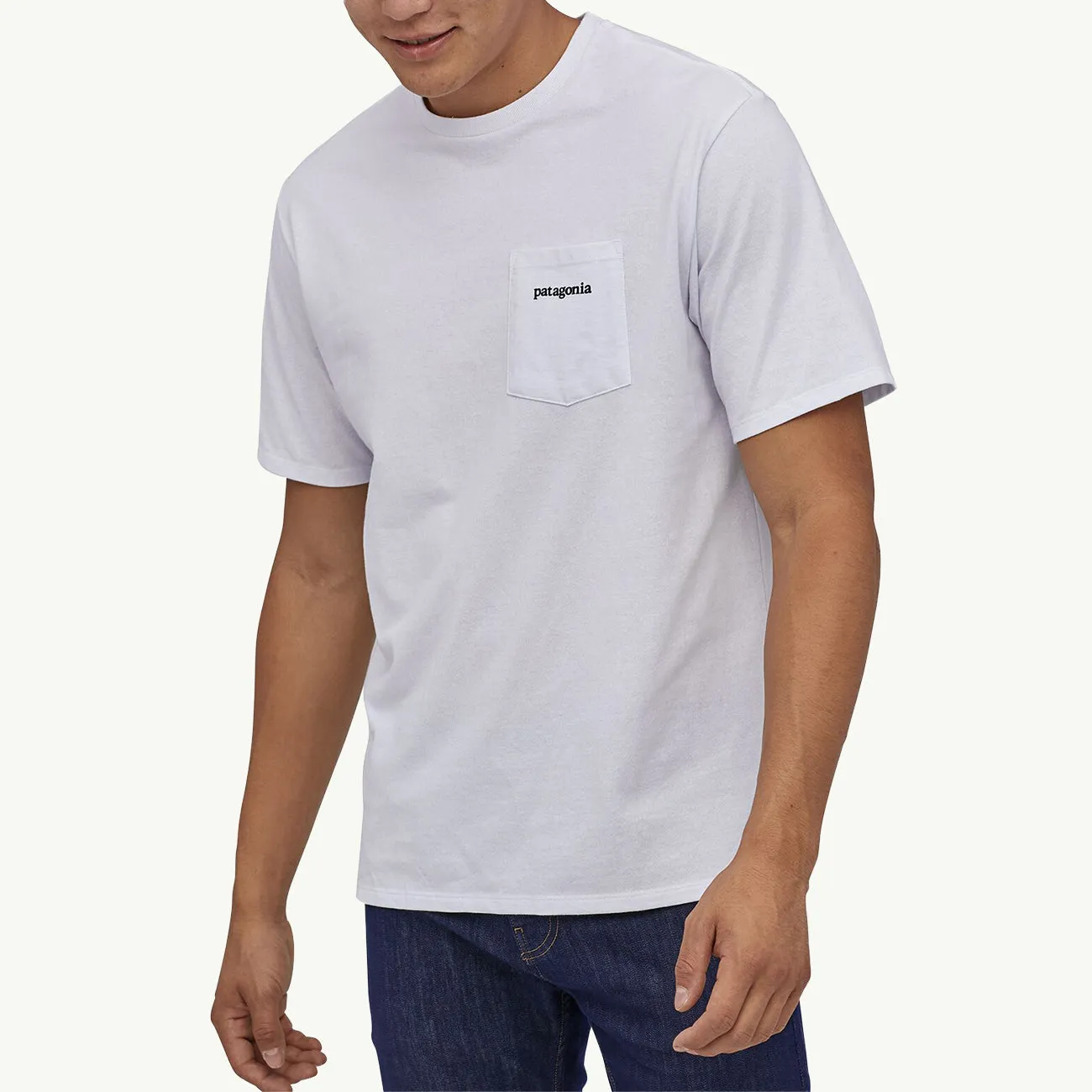 Line Logo Ridge Pocket Responsibili-Tee - White