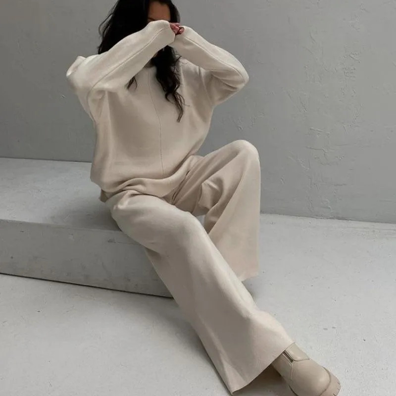 Loose Casual Sweater & Soft Pant 2 Piece Lounge Set