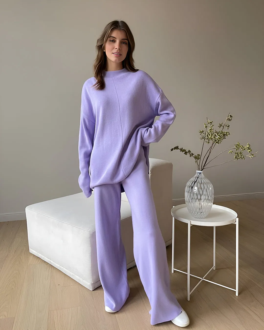 Loose Casual Sweater & Soft Pant 2 Piece Lounge Set