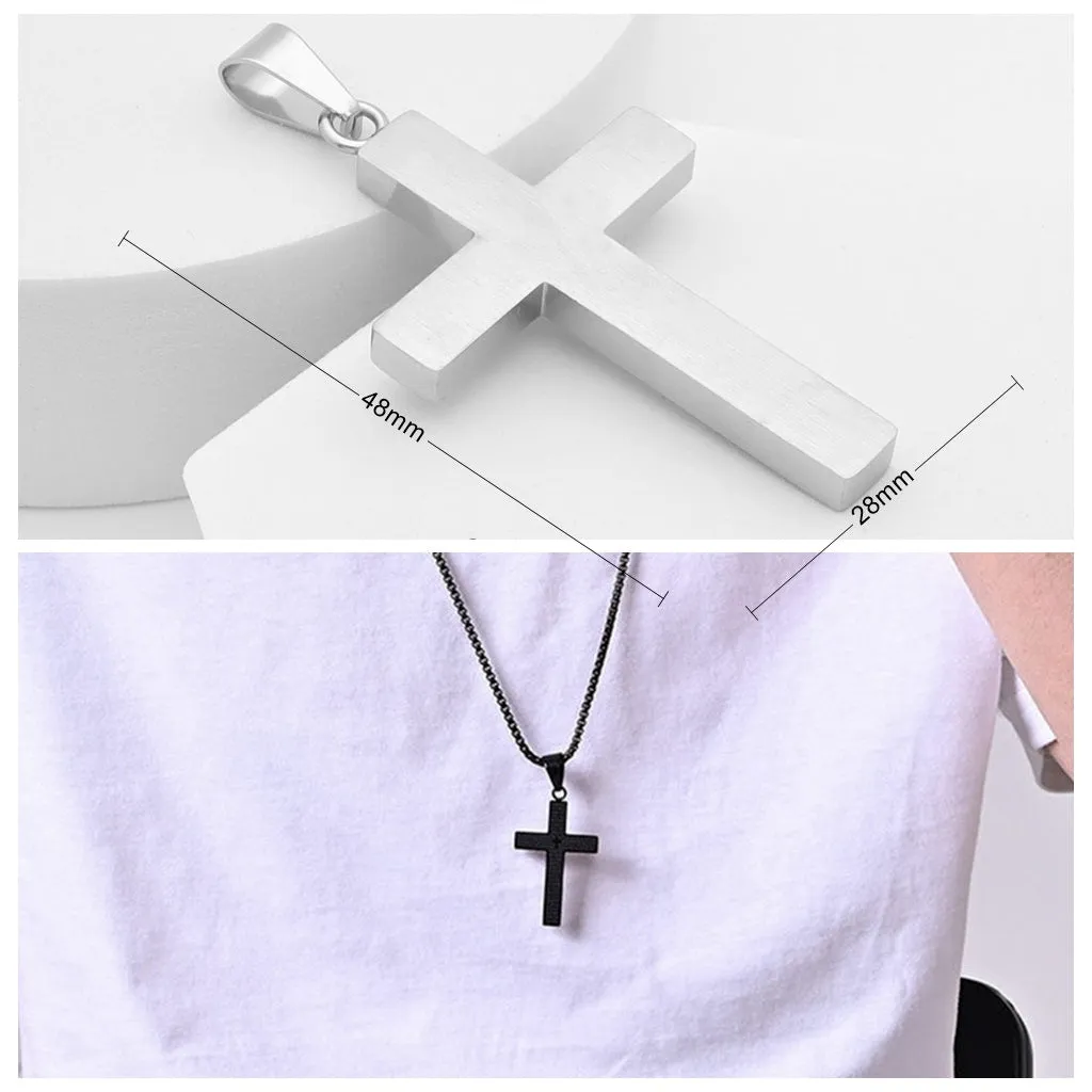 Lord's Prayer Cross Pendant - Silver