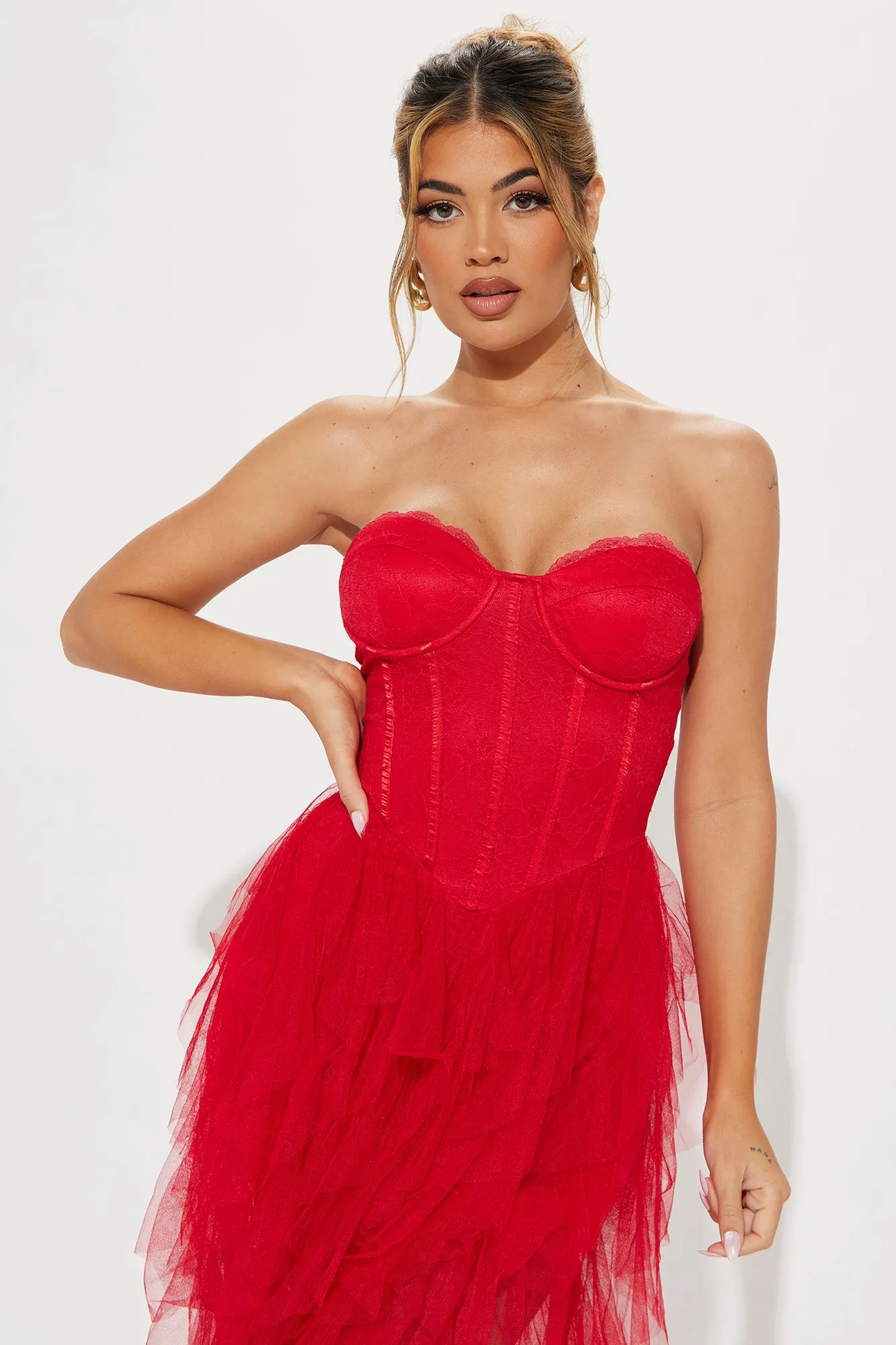 Lucy Tulle Gown - Red