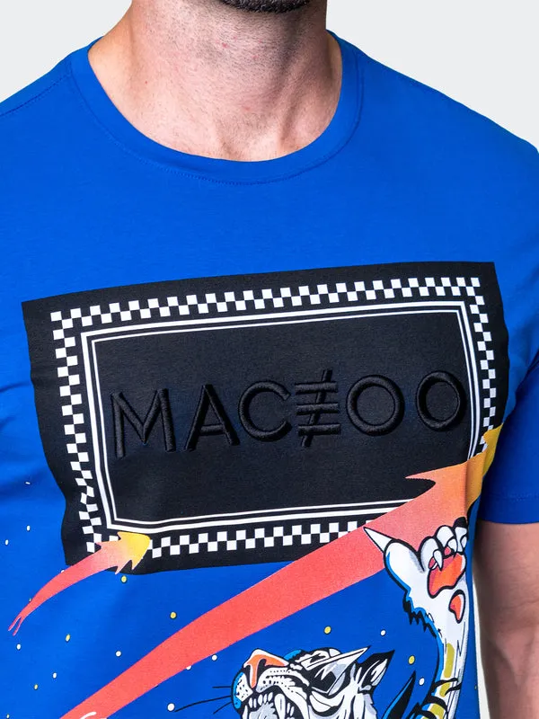 Maceoo Stretch Short-Sleeve Athletic Wear | Tee Skateboard Blue