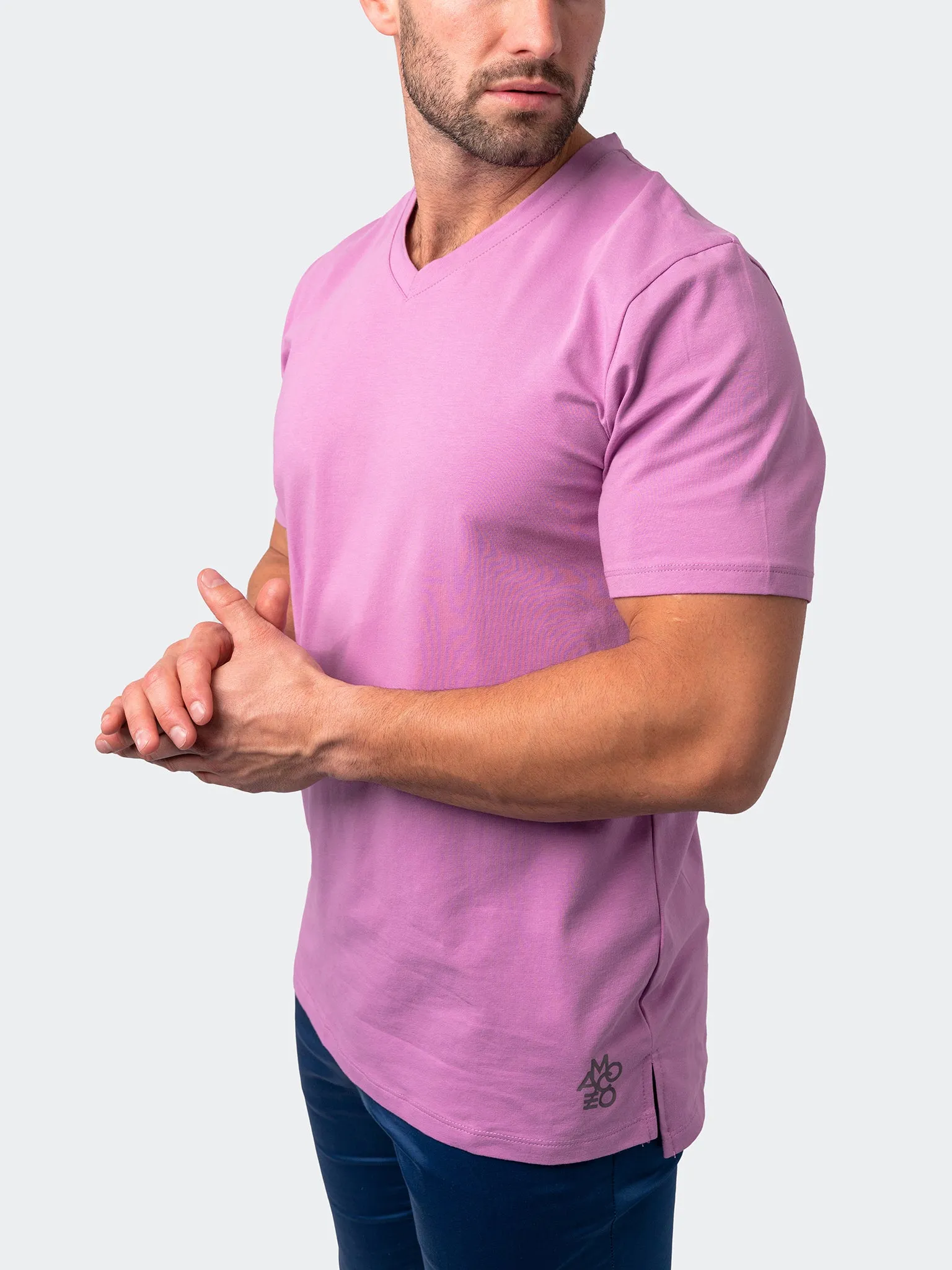 Maceoo Stretch Short-Sleeve Tshirts | V-Neck VivaldiCore Pink