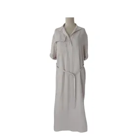 Mango Cream Belted Collared Long Dress | Pre Loved |