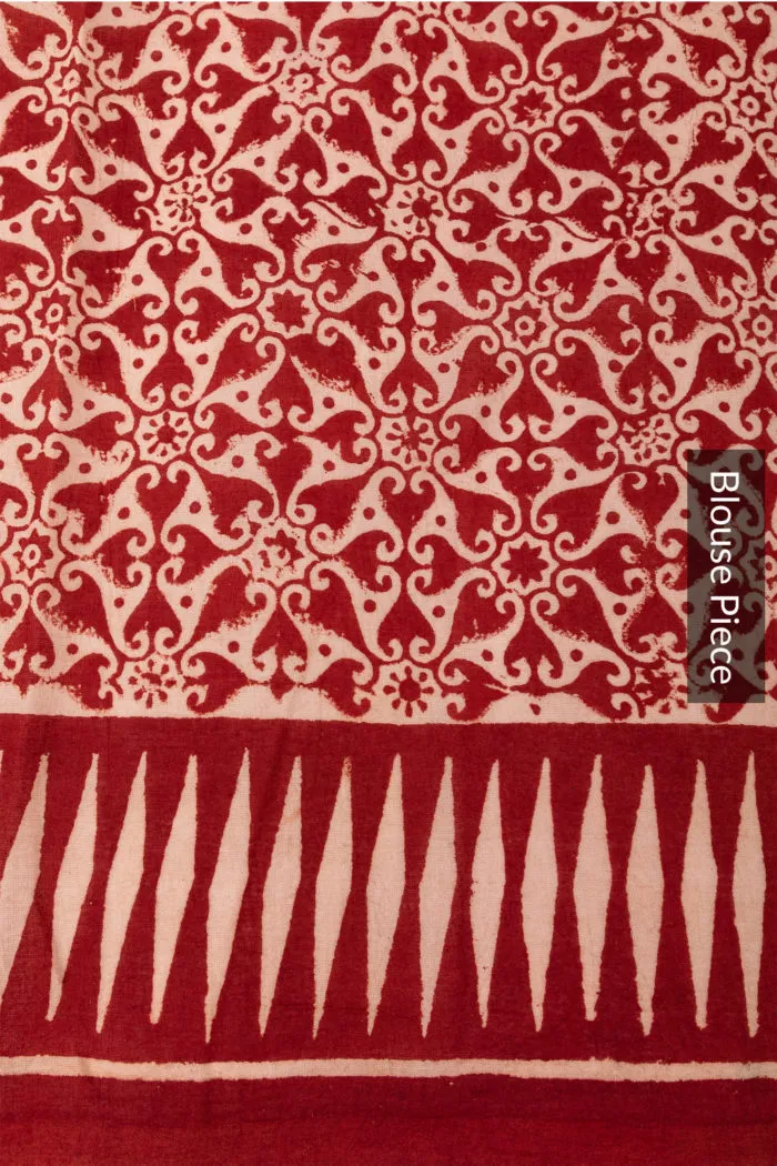 Maroon And Black Mulmul Saree