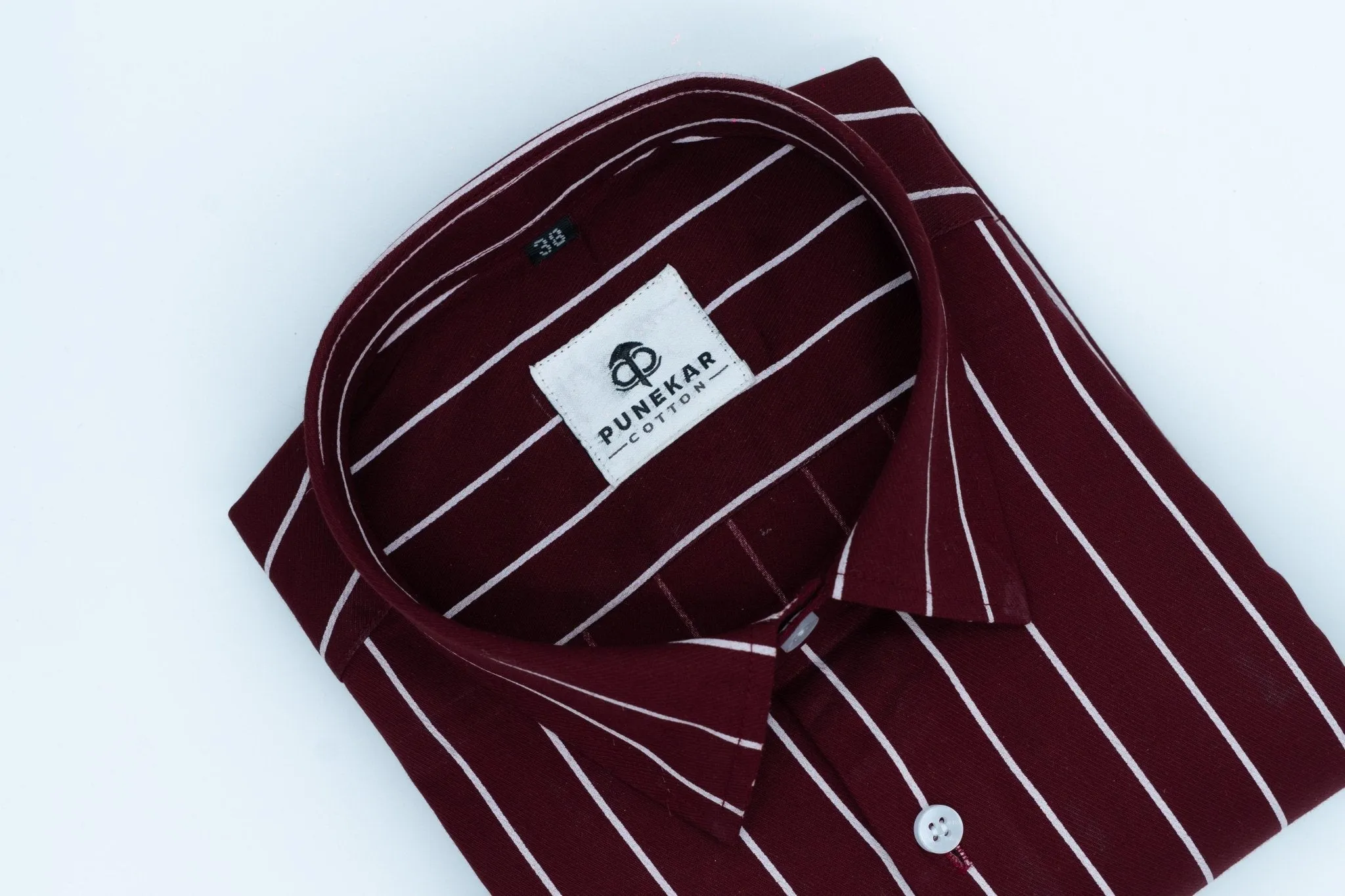 Maroon Color Pure Cotton Lining Shirt For Men