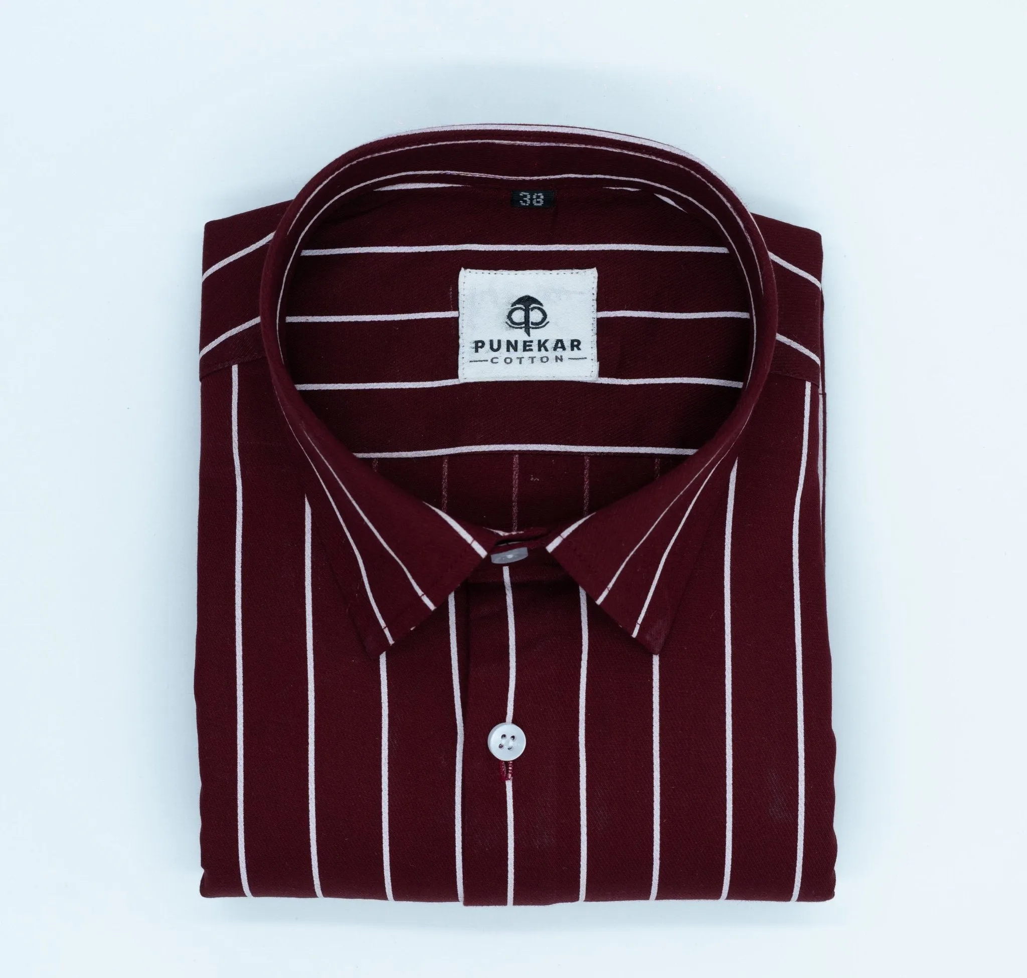 Maroon Color Pure Cotton Lining Shirt For Men