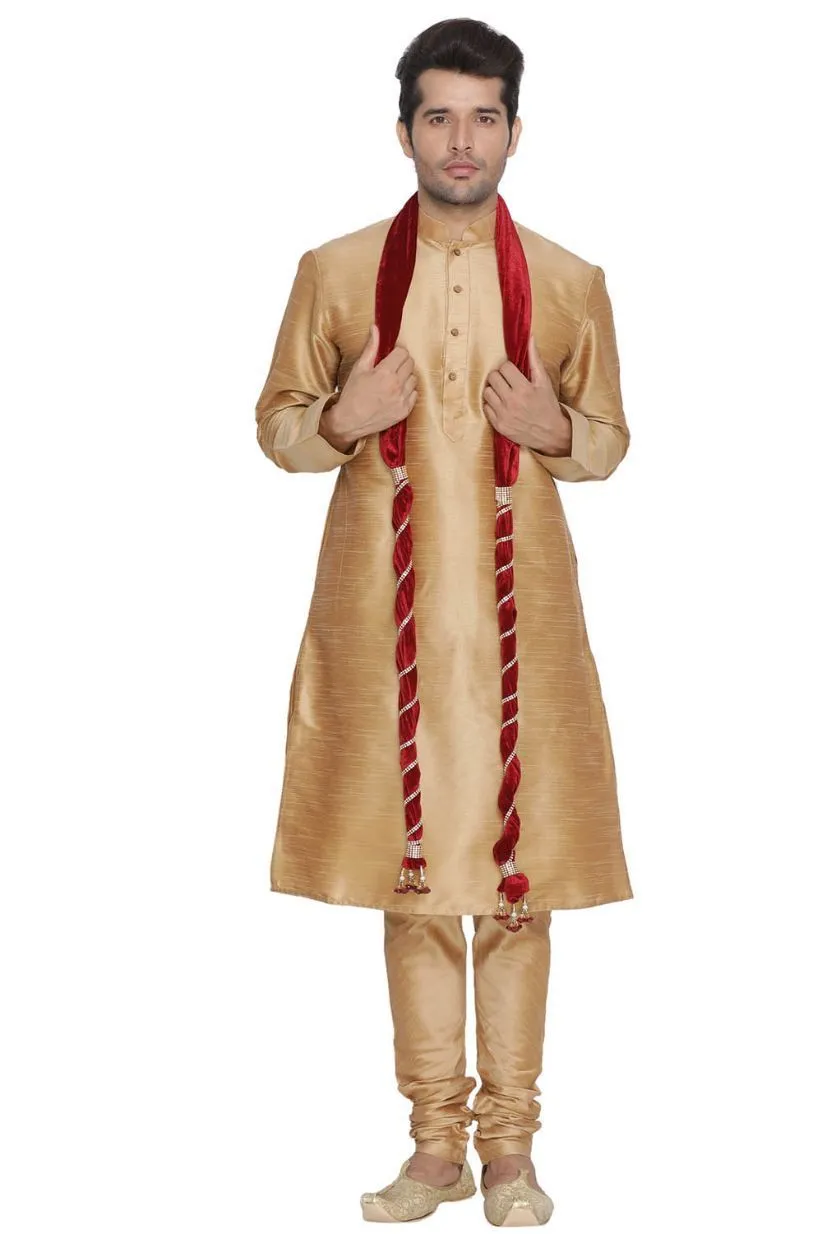 Men's Maroon Velvet Dupatta