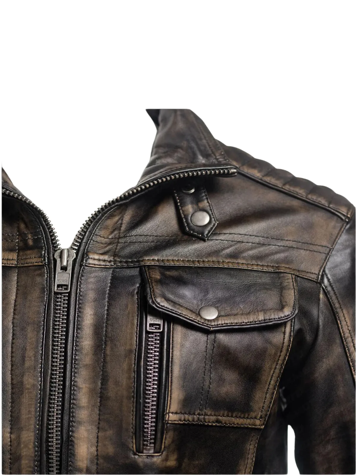 Mens Vintage Biker Leather Jacket