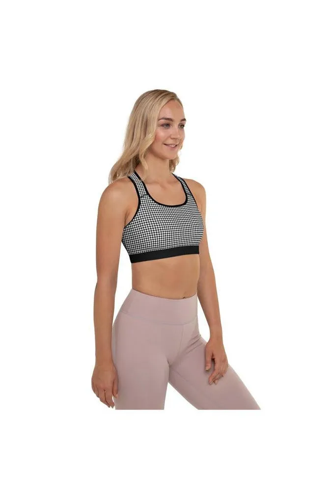 Micro  Houndstooth Padded Sports Bra