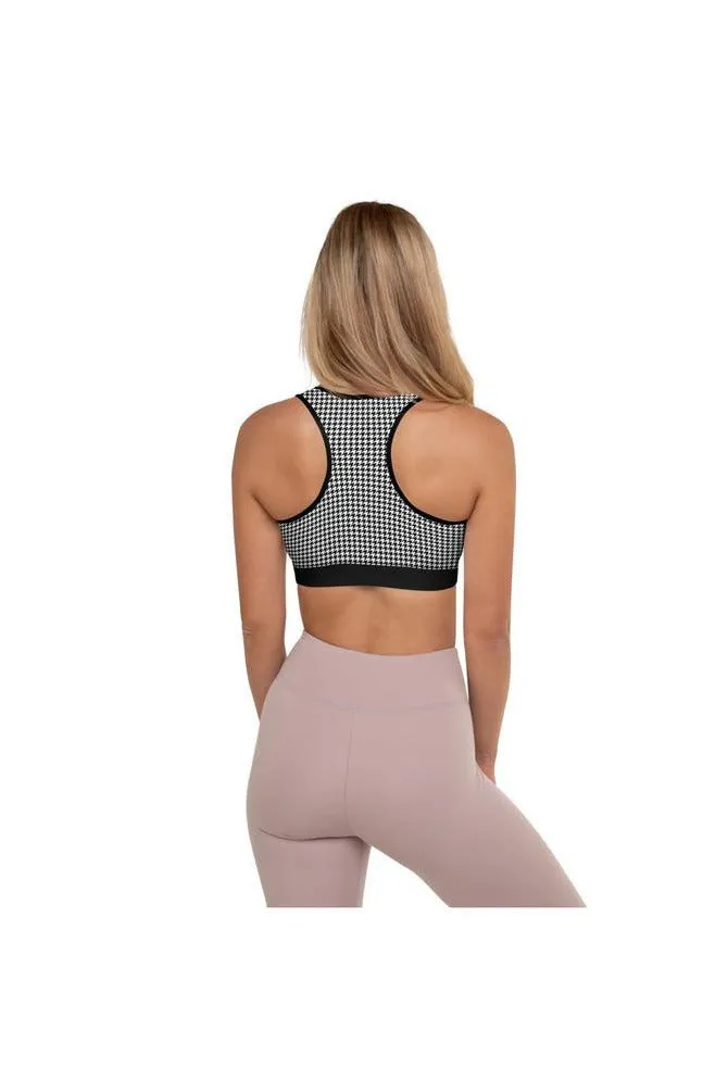 Micro  Houndstooth Padded Sports Bra