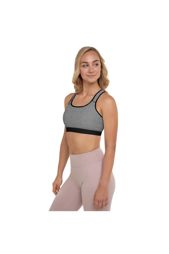 Micro  Houndstooth Padded Sports Bra