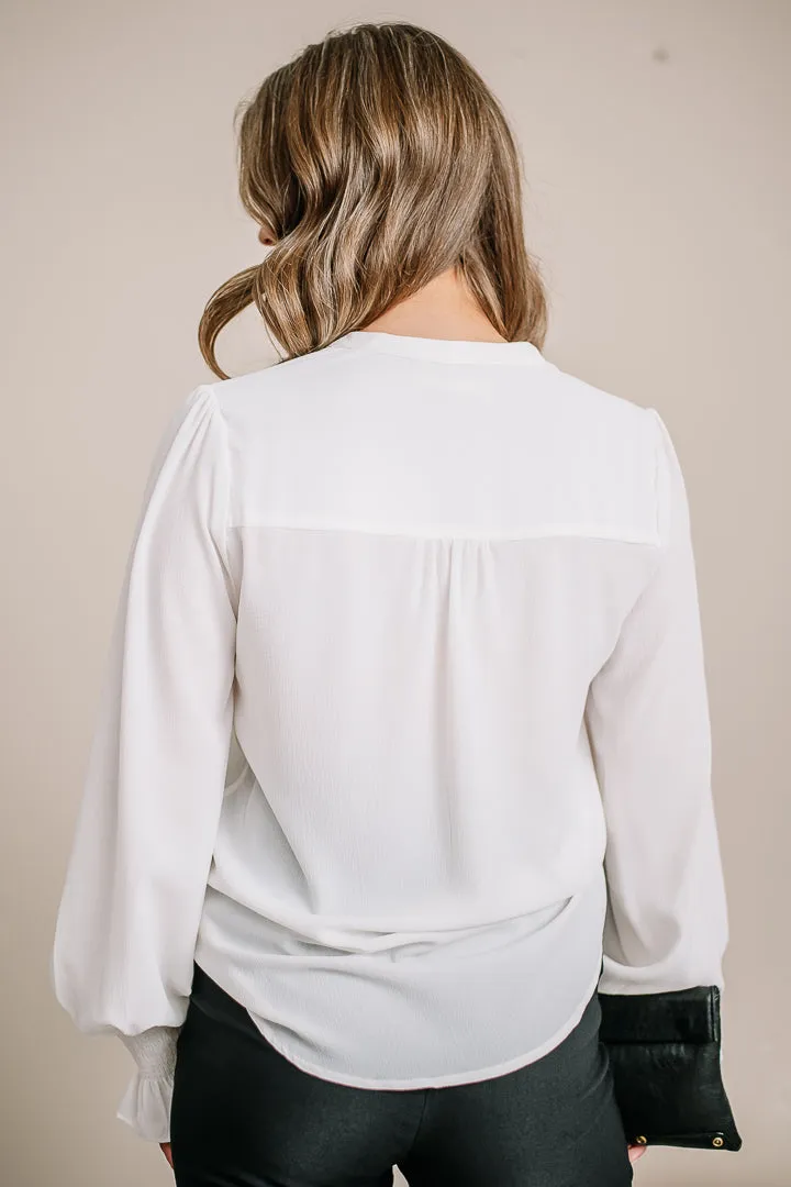 On The Other Hand Smock Sleeve Top | Off White