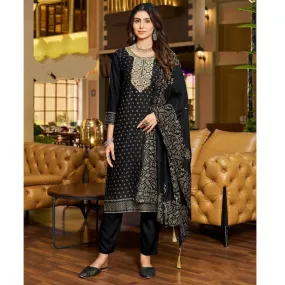 Party wear Black Women Kurta Pant with Dupatta Suit