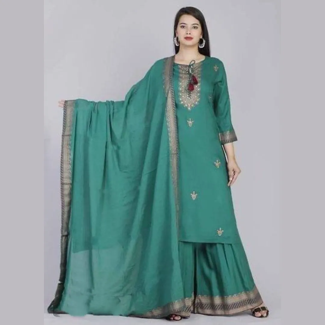 Party wear Women Kurti Sharara set with Dupatta