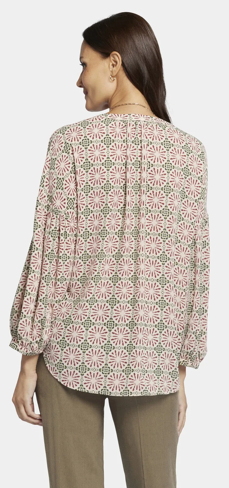 Paulina Peasant Blouse Grafische Print | Georgios Geo