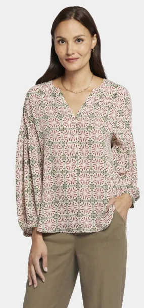 Paulina Peasant Blouse Grafische Print | Georgios Geo