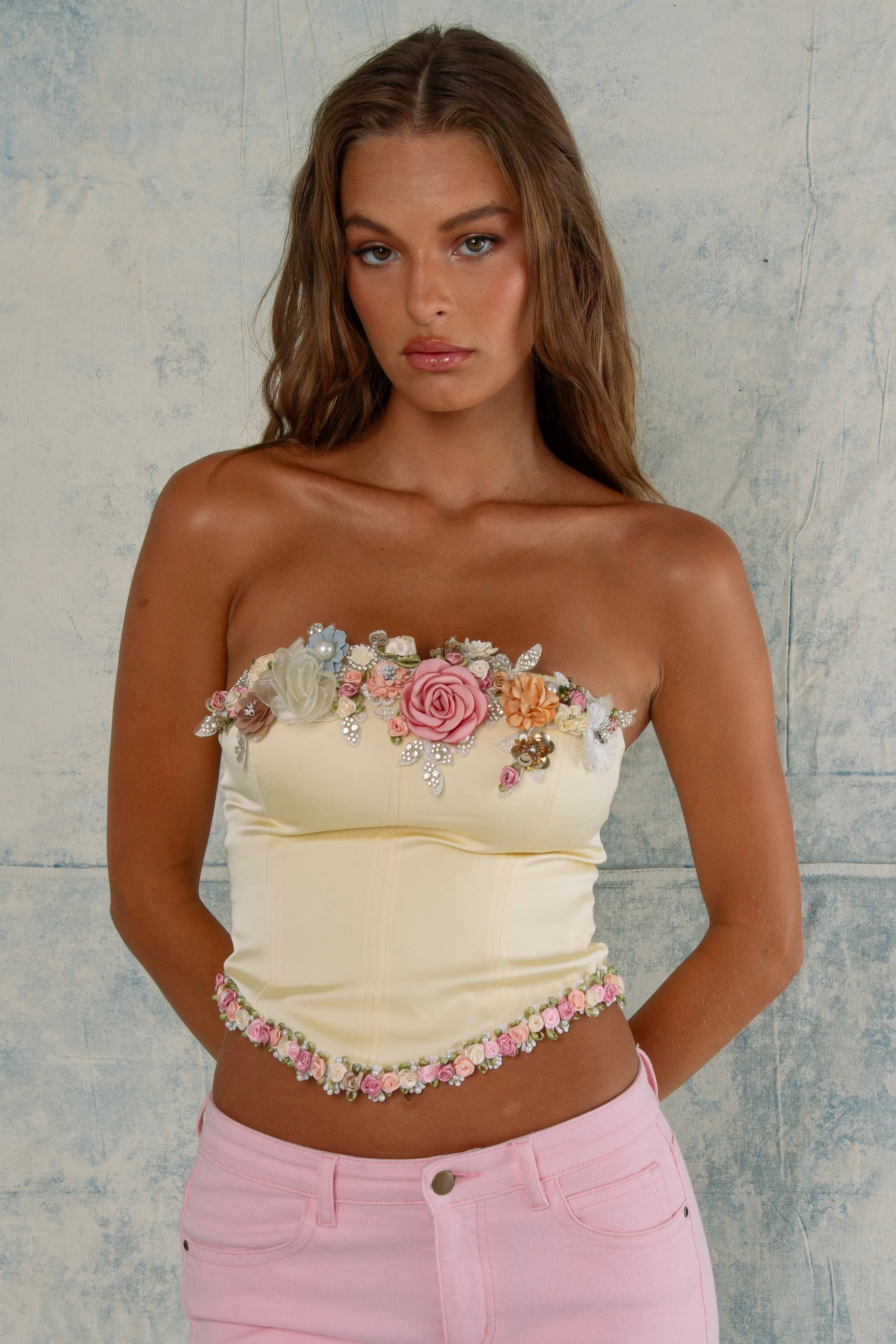 Peaches & Pearls - Bustier in Lemon