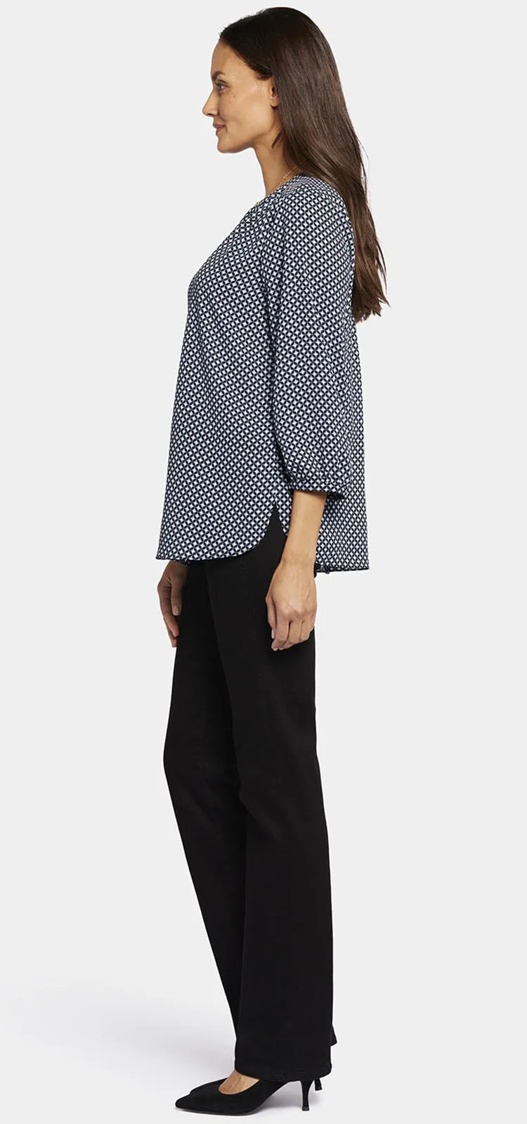 Pintuck Blouse Grafische Print | Diamond Peak