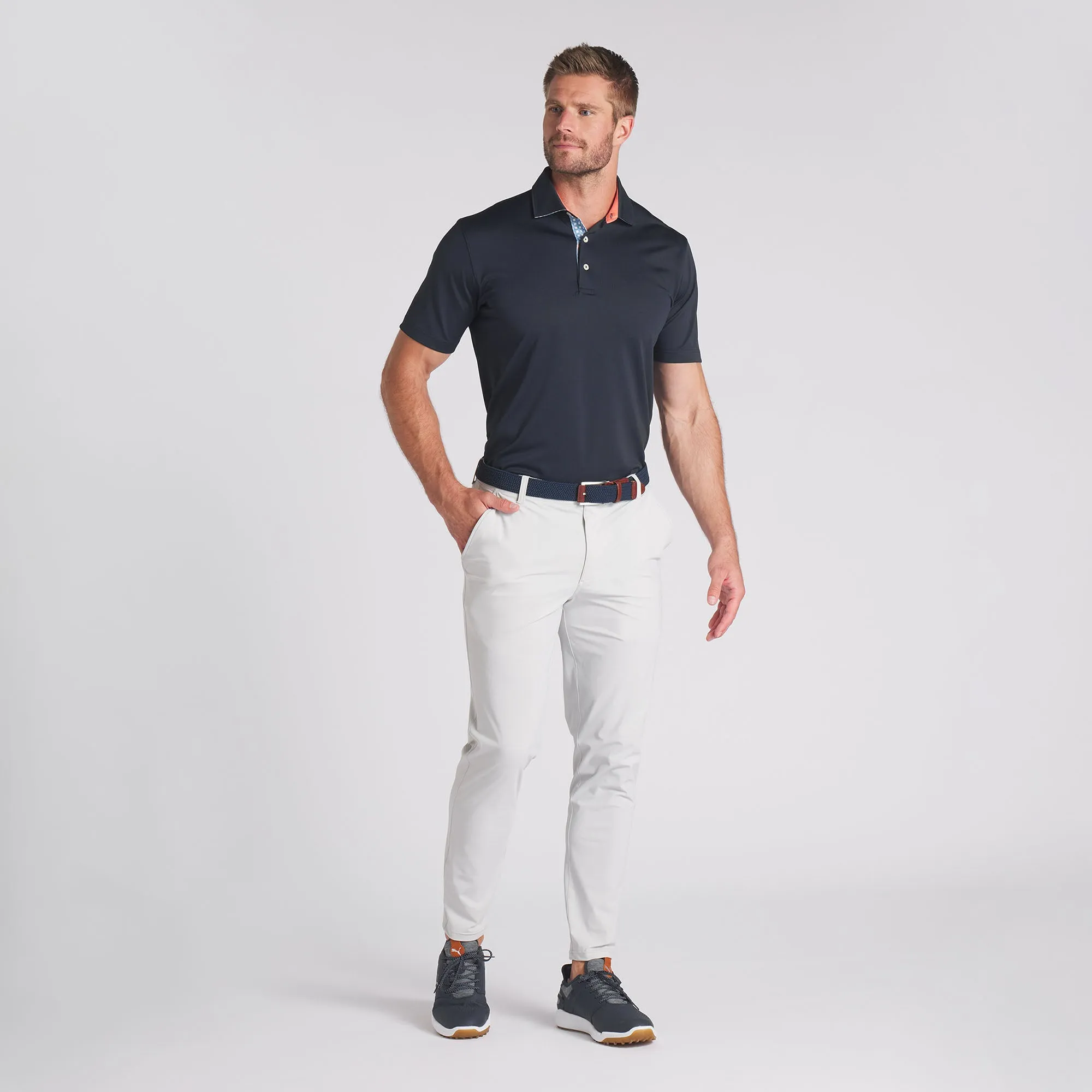 Pique Gingham Solid Golf Polo