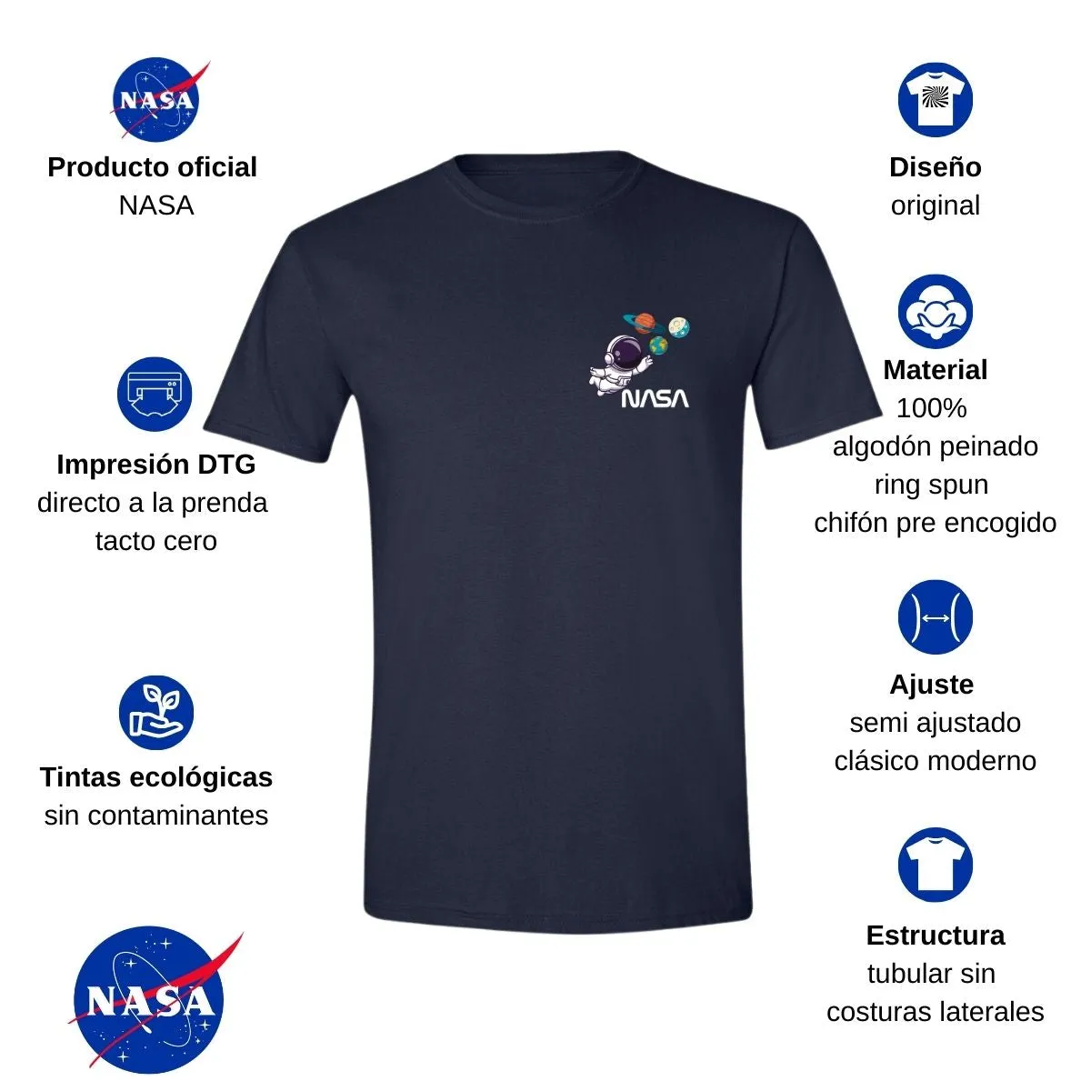 Playera Hombre Nasa Astronauta