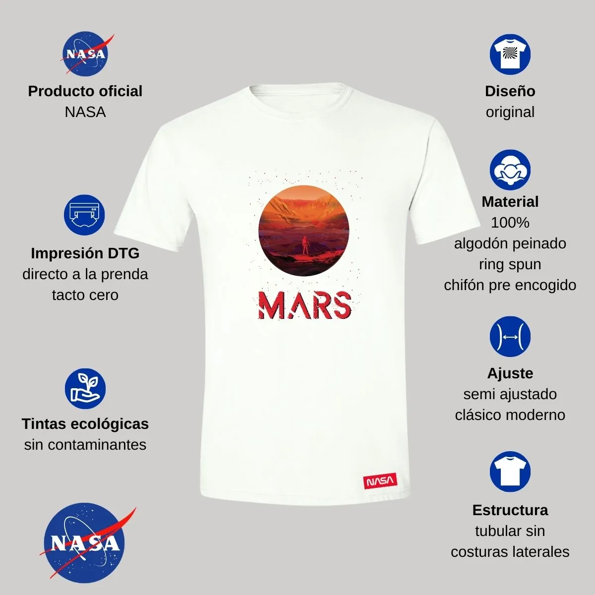 Playera Hombre Nasa Mars