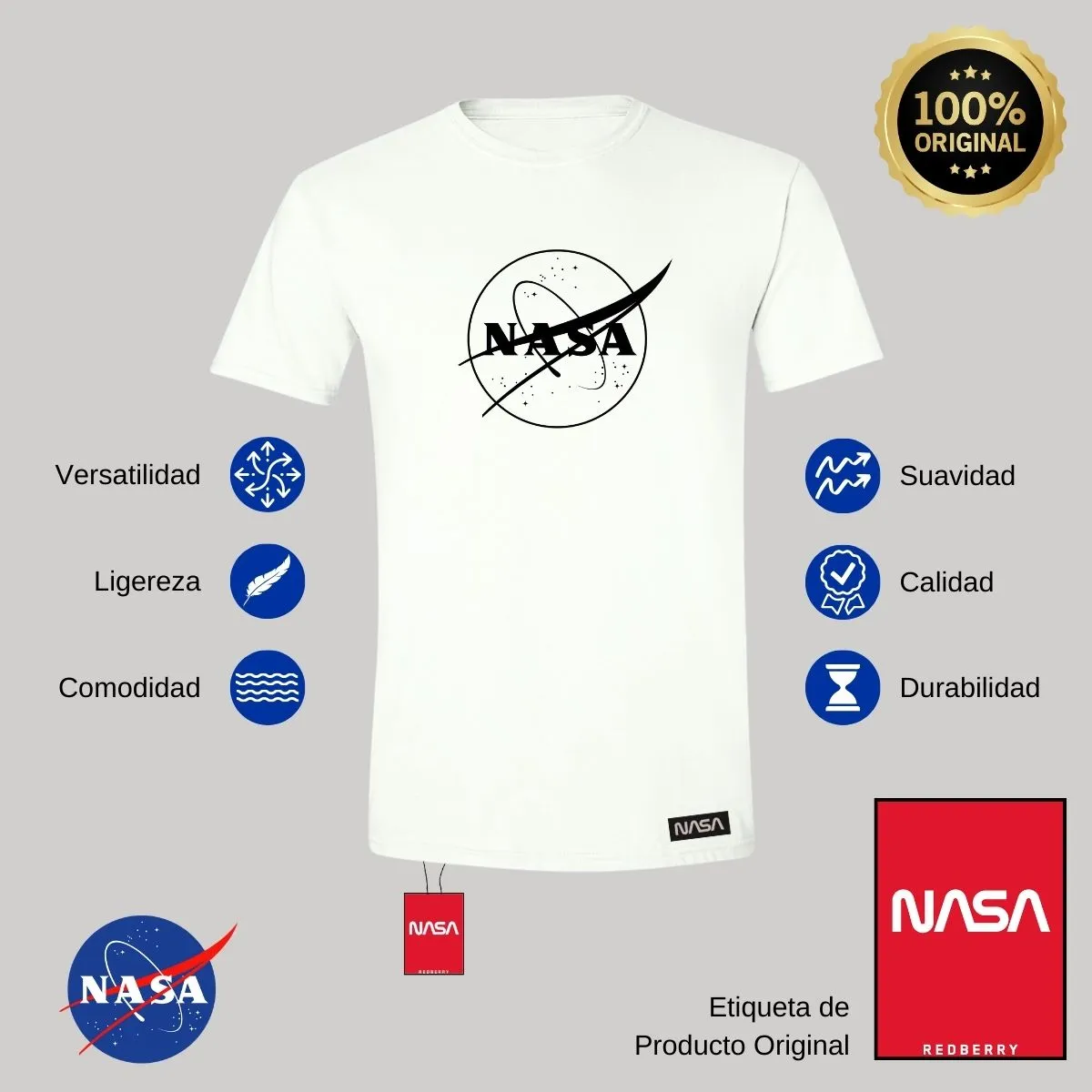 Playera Hombre Nasa Monocromático