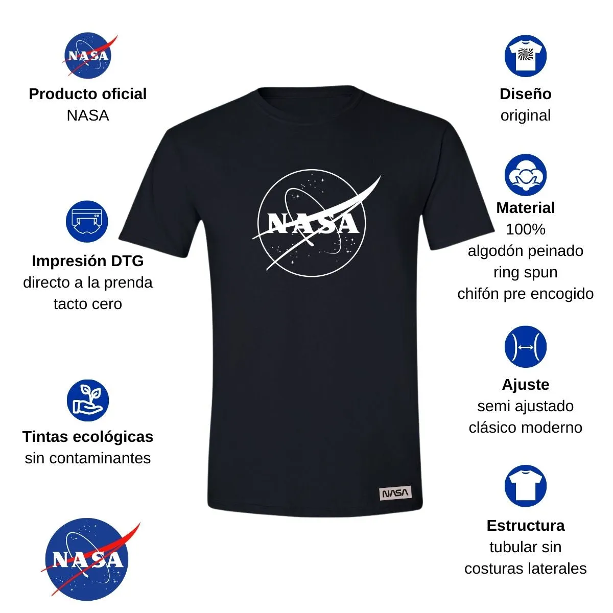 Playera Hombre Nasa Monocromático