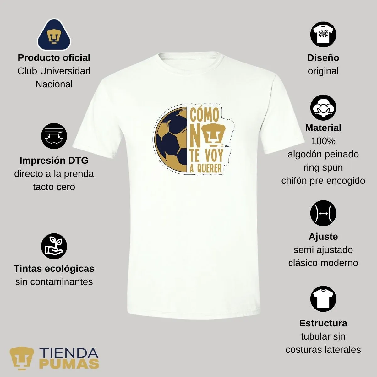 Playera Hombre Pumas UNAM Medio Balón