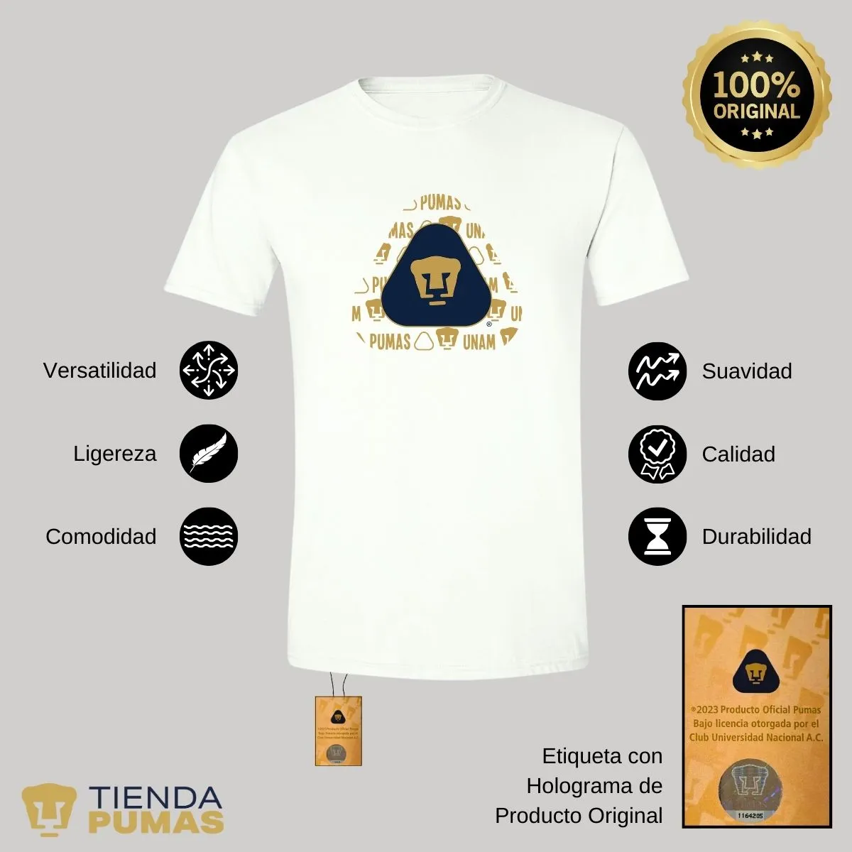 Playera Hombre Pumas UNAM triangular