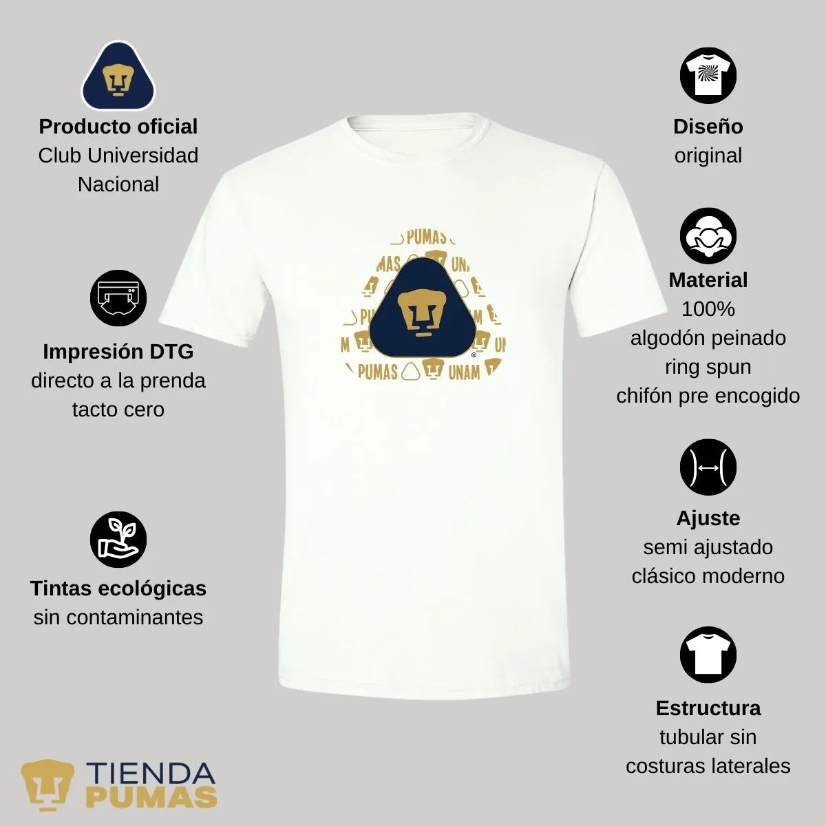 Playera Hombre Pumas UNAM triangular