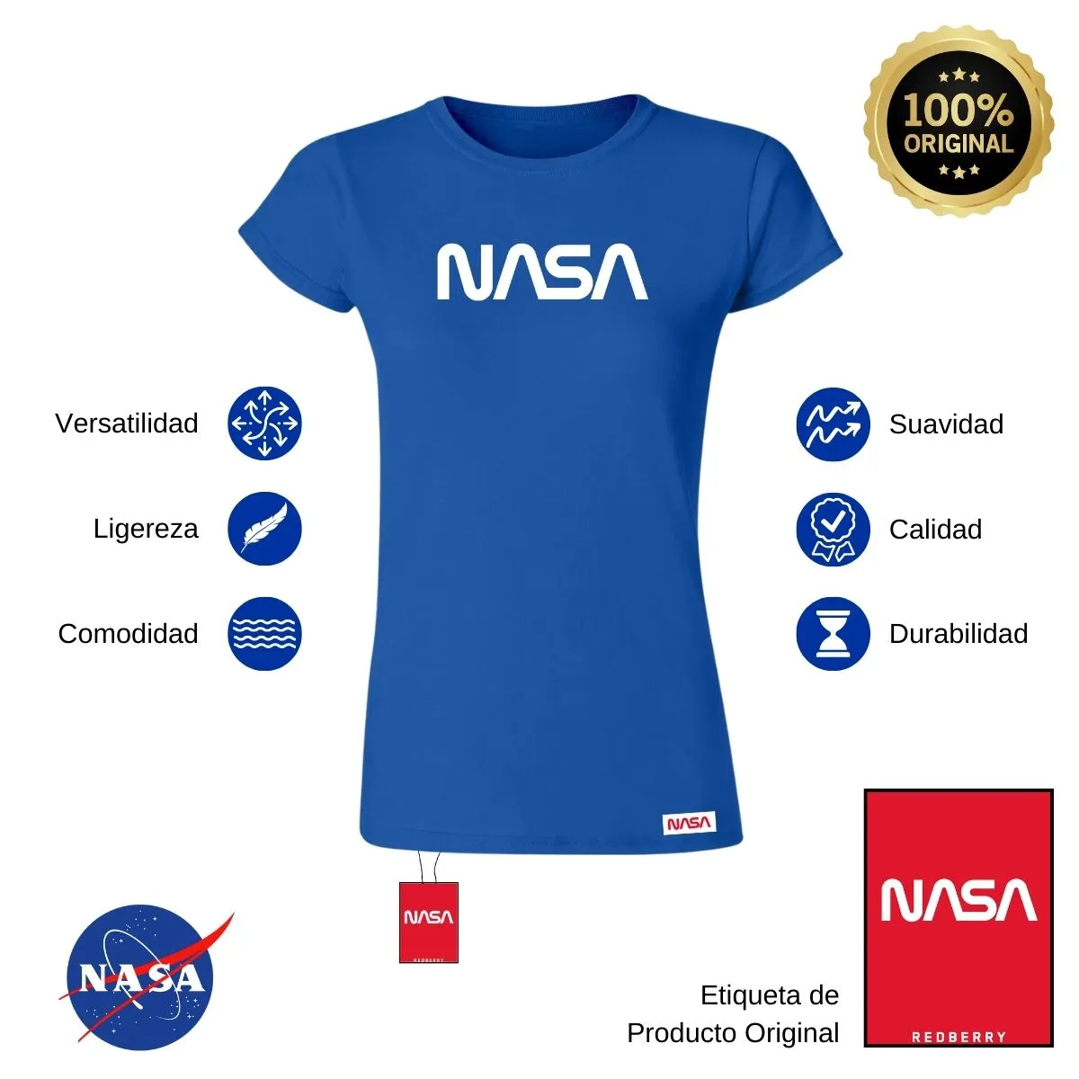 Playera Mujer Nasa Worm Red