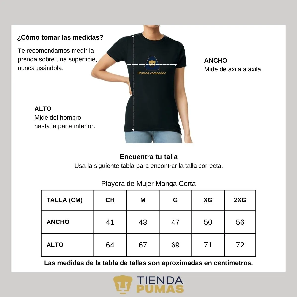 Playera Mujer Pumas UNAM campeón