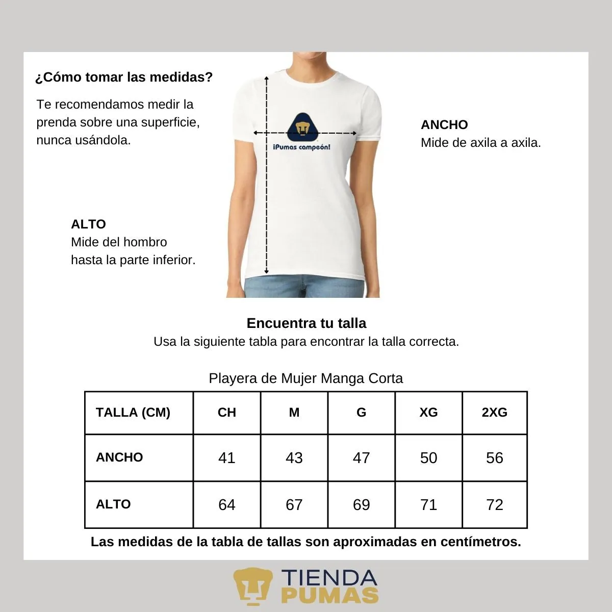 Playera Mujer Pumas UNAM campeón