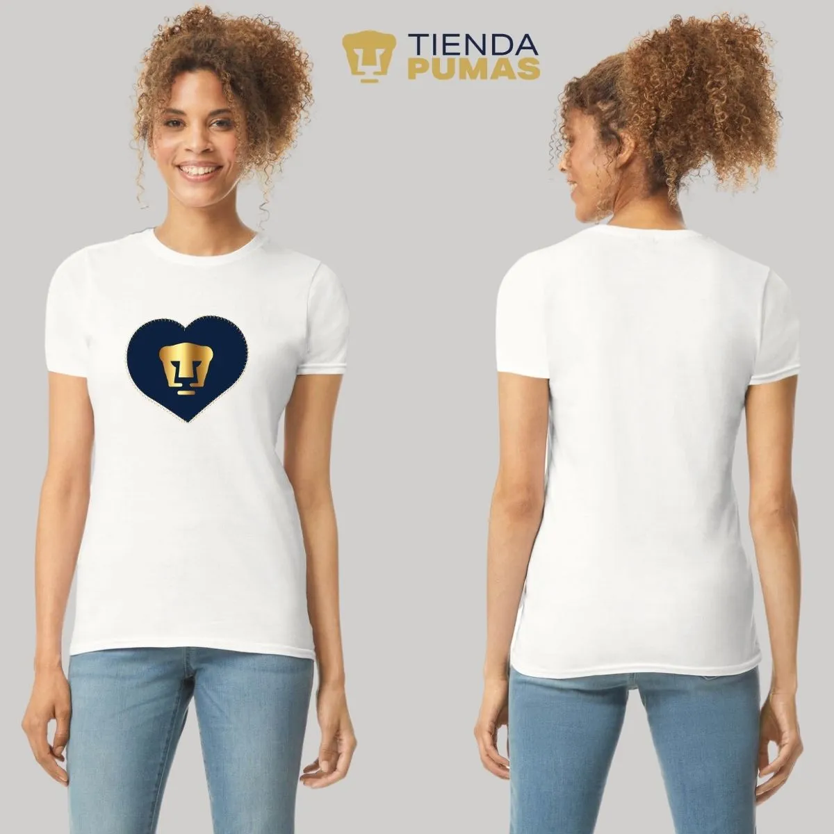 Playera Mujer Pumas UNAM Corazón bordado 2