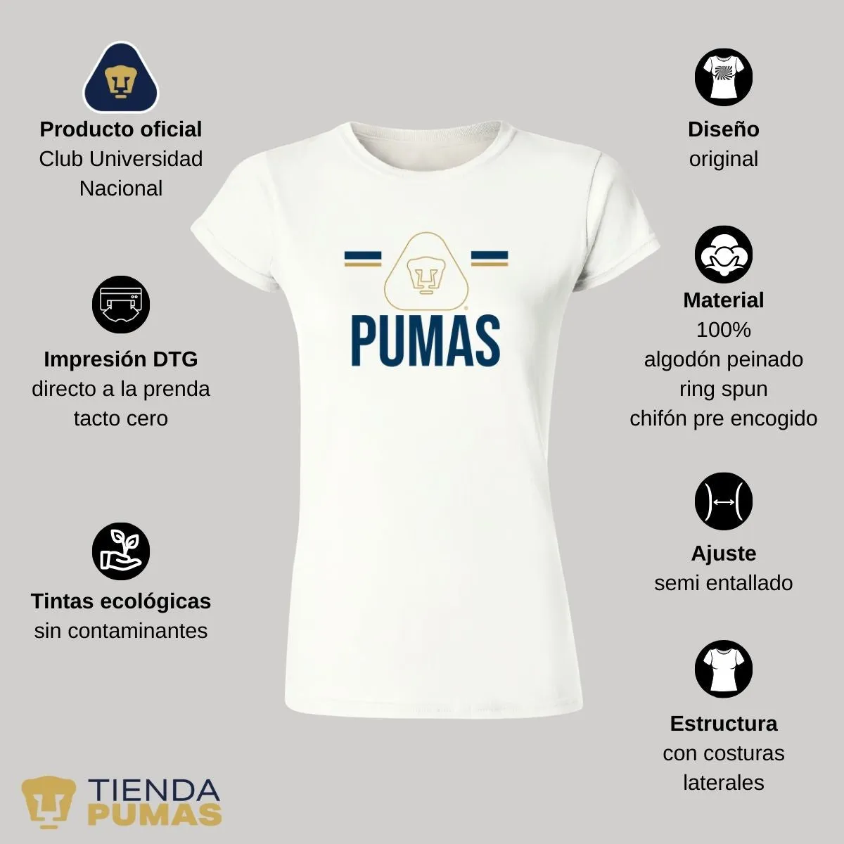 Playera Mujer Pumas UNAM Insignia