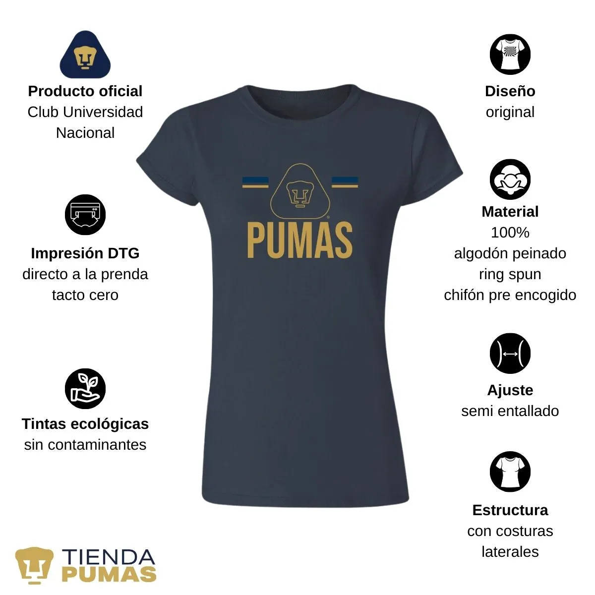 Playera Mujer Pumas UNAM Insignia