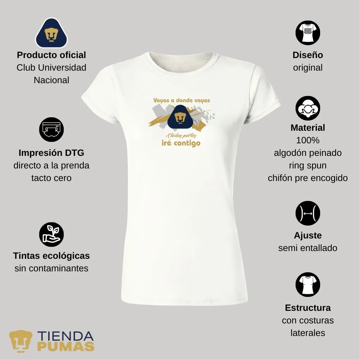 Playera Mujer Pumas UNAM vuelta